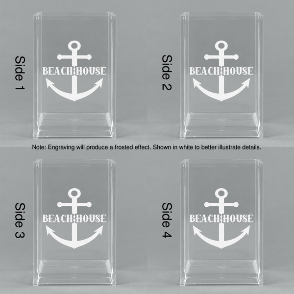 Chic Beach House Acrylic Pen Holder - All Sides
