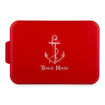 Chic Beach House Aluminum Baking Pan with Red Lid