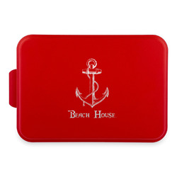 Chic Beach House Aluminum Baking Pan with Red Lid