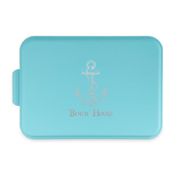 Custom Chic Beach House Aluminum Baking Pan with Teal Lid