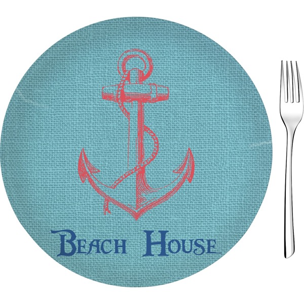 Custom Chic Beach House 8" Glass Appetizer / Dessert Plates - Single or Set
