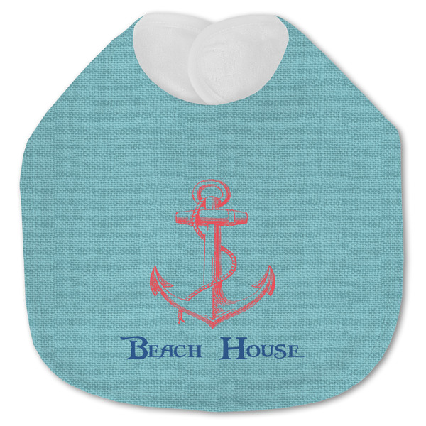 Custom Chic Beach House Jersey Knit Baby Bib