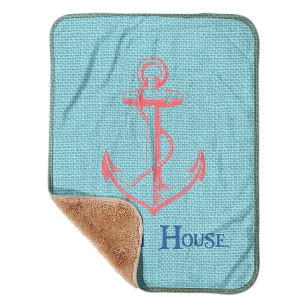 Custom Chic Beach House Sherpa Baby Blanket - 30" x 40"