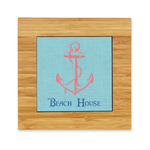 Chic Beach House Bamboo Trivet with Ceramic Tile Insert
