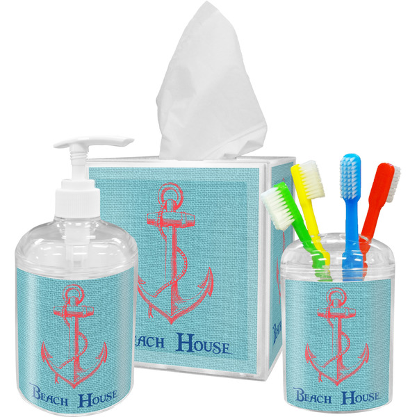 Chic Beach House Bathroom Accessories Set (Personalized)