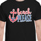 Chic Beach House Black Crew T-Shirt on Model - CloseUp