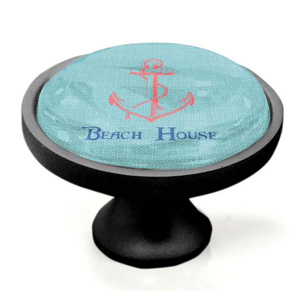 Chic Beach House Black Custom Cabinet Knob (Side)