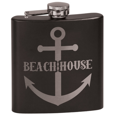 Chic Beach House Black Flask Set