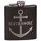 Chic Beach House Black Flask - Engraved Front