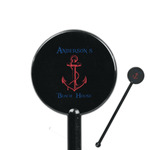 Chic Beach House 5.5" Round Plastic Stir Sticks - Black - Single Sided