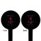 Chic Beach House Black Plastic 6" Food Pick - Round - Double Sided - Front & Back