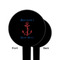 Chic Beach House Black Plastic 6" Food Pick - Round - Single Sided - Front & Back