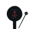 Chic Beach House 7" Round Plastic Stir Sticks - Black - Single Sided