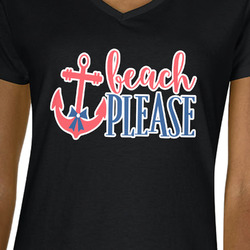 Chic Beach House Women's V-Neck T-Shirt - Black - Small