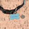 Chic Beach House Bone Shaped Dog ID Tag - Small - In Context