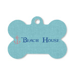Chic Beach House Bone Shaped Dog ID Tag - Small