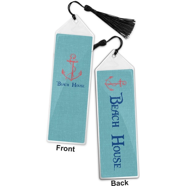 Chic Beach House Bookmark with tassel - Front and Back