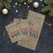 Chic Beach House Burlap Gift Bags - LIFESTYLE (Flat lay)