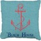 Chic Beach House Faux-Linen Throw Pillow 18"