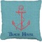 Chic Beach House Faux-Linen Throw Pillow 20"