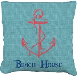 Chic Beach House Faux-Linen Throw Pillow 26"