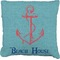 Chic Beach House Faux-Linen Throw Pillow