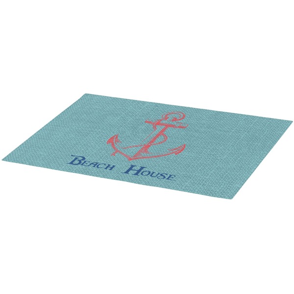 Chic Beach House Burlap Placemat (Angle View)