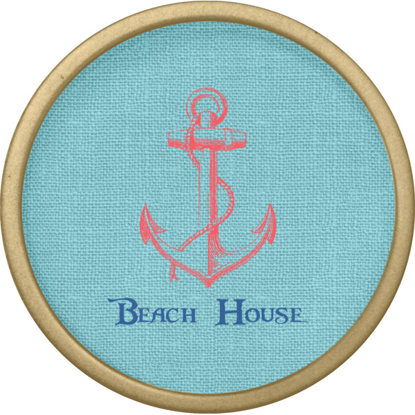 Chic Beach House Cabinet Knob - Gold - Front