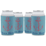 Chic Beach House Can Cooler (12 oz) - Set of 4