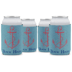 Chic Beach House Can Cooler (12 oz) - Set of 4