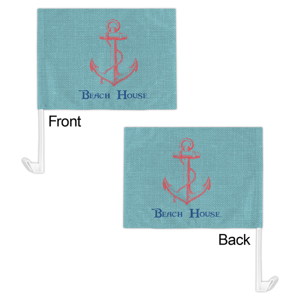 Chic Beach House Car Flag - 11" x 8" - Front & Back View