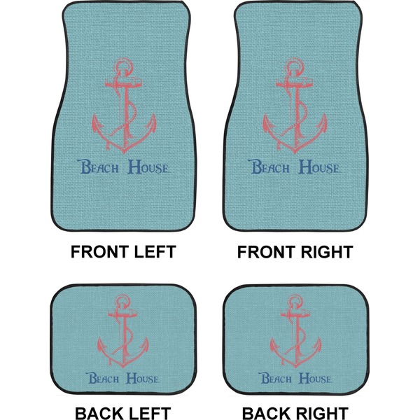 Chic Beach House Car Floor Mats Set (2F + 2B)