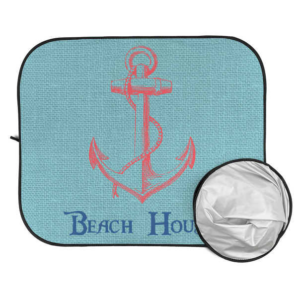 Chic Beach House Car Sun Shades - FOLDED & UNFOLDED