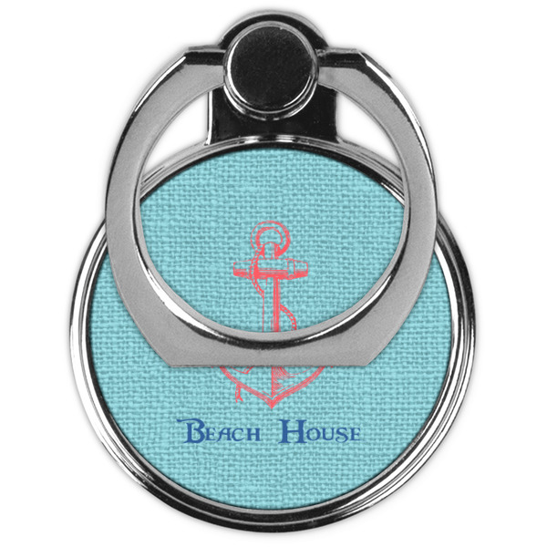 Chic Beach House Cell Phone Ring Stand & Holder - Front (Collapsed)