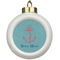 Chic Beach House Ceramic Ball Ornament