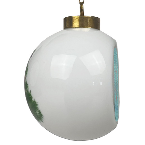 Chic Beach House Ceramic Christmas Ornament - Xmas Tree (Side View)