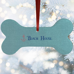 Chic Beach House Ceramic Dog Ornament