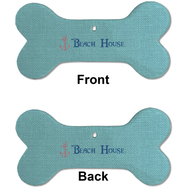 Chic Beach House Ceramic Flat Ornament - Bone Front & Back (APPROVAL)