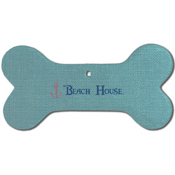 Chic Beach House Ceramic Dog Ornament - Front