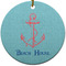 Chic Beach House Round Ceramic Ornament