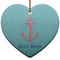 Chic Beach House Heart Ceramic Ornament