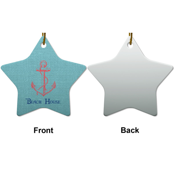 Chic Beach House Ceramic Flat Ornament - Star Front & Back (APPROVAL)