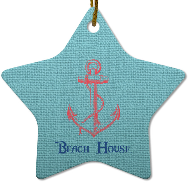 Custom Chic Beach House Star Ceramic Ornament