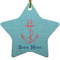 Chic Beach House Ceramic Flat Ornament - Star (Front)