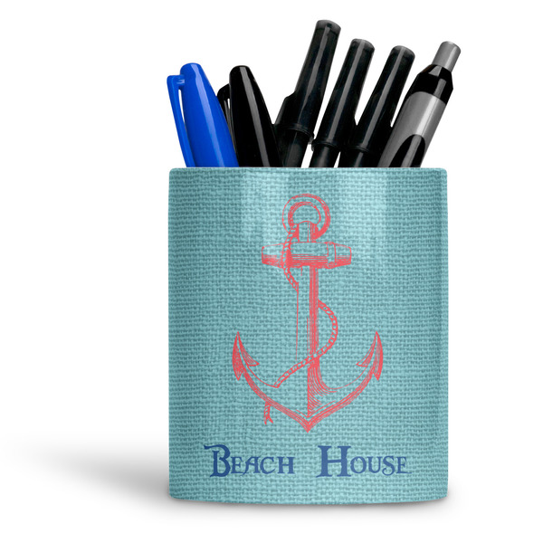 Custom Chic Beach House Ceramic Pen Holder