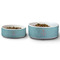 Chic Beach House Ceramic Dog Bowls - Size Comparison