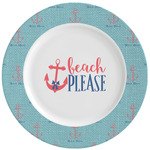 Chic Beach House Ceramic Dinner Plates (Set of 4)