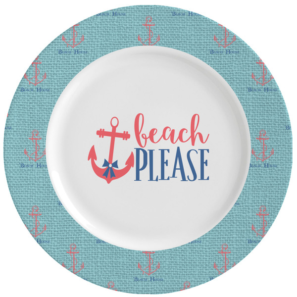 Custom Chic Beach House Ceramic Dinner Plates (Set of 4)