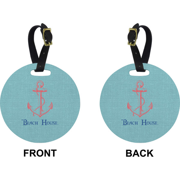 Chic Beach House Circle Luggage Tag (Front + Back)