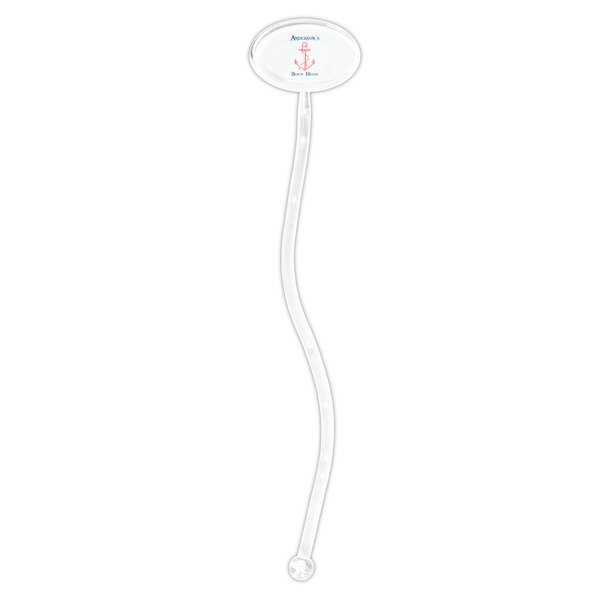 Chic Beach House Clear Plastic 7" Stir Stick - Oval - Single Stick